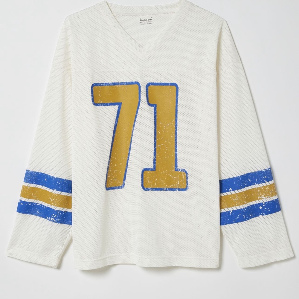 Urban Outfitters White and Blue Jersey